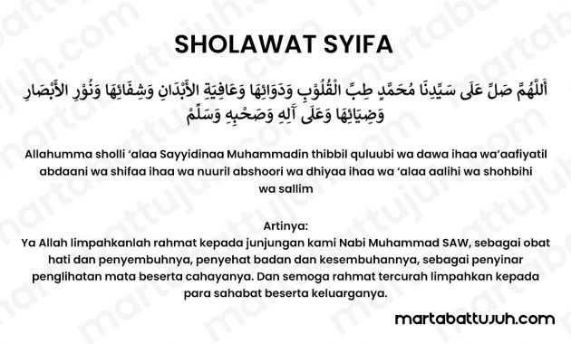 Bacaan Sholawat Syifa Arab Latin Dan Artinya M